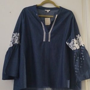 ❣️Jennifer & Grace Denim Blouse 1X